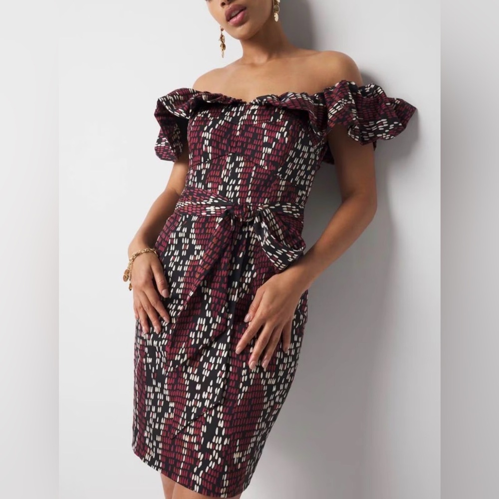 NWT WHBM Off-the-Shoulder Poplin Mini Dress